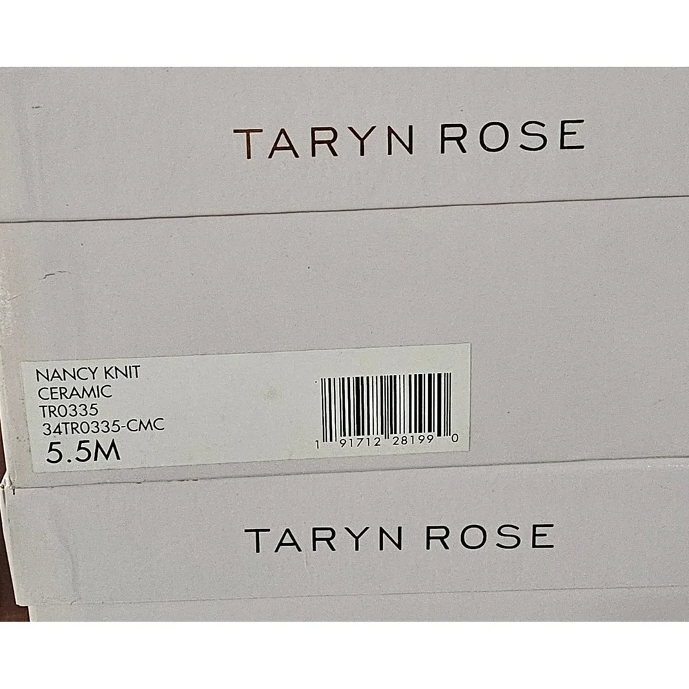 Taryn‎ Rose Nancy Knit Ceramic Beige Floral Textured Slide Mules 34TR0335 5.5M